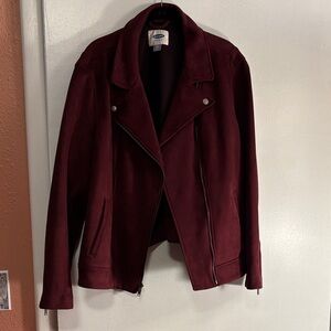 Old Navy Deep Red Leather Jacket